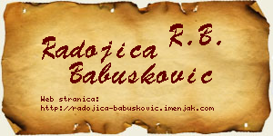 Radojica Babušković vizit kartica